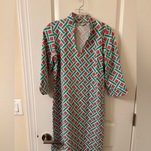 Katherine Way Long Sleeve Dress in Red and Green
